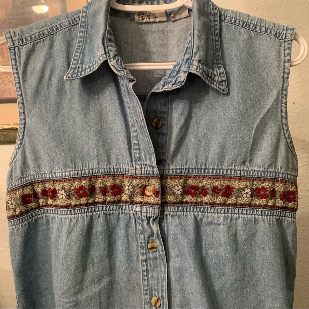 Vintage denim tank button up